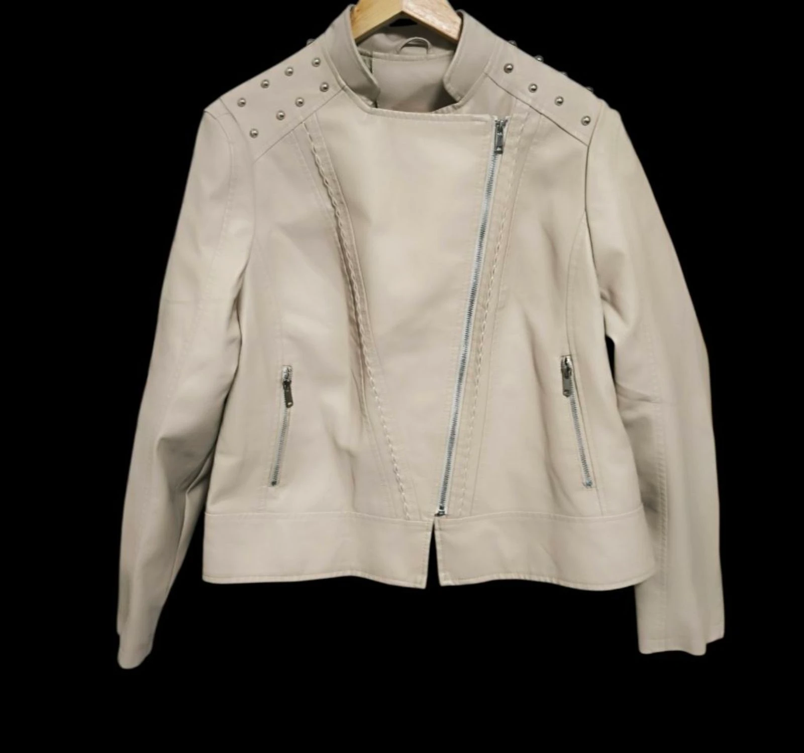 Chaqueta Biker beige